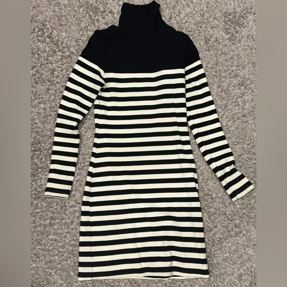 Topshop Turtleneck striped dress - Main Image